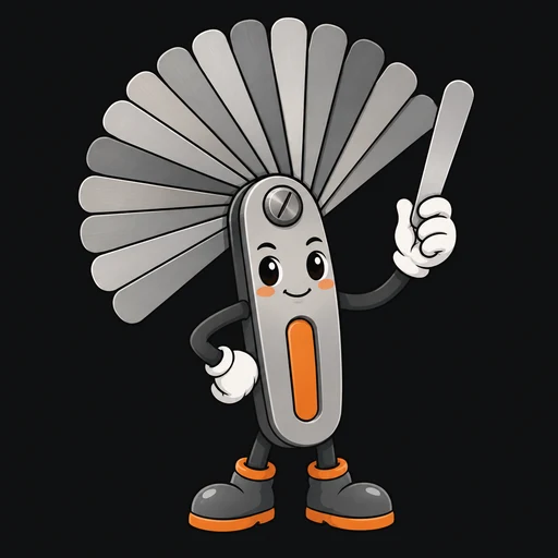 Feeler, a cartoon feeler gauge character